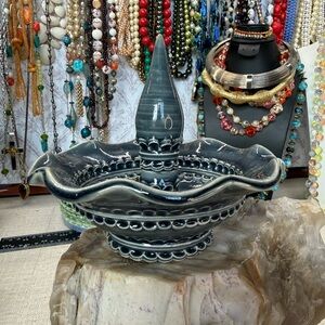 Handmade Ceramic Ring Holder in Stormy Sea Blue